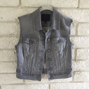 PAIGE Grey Denim Vest